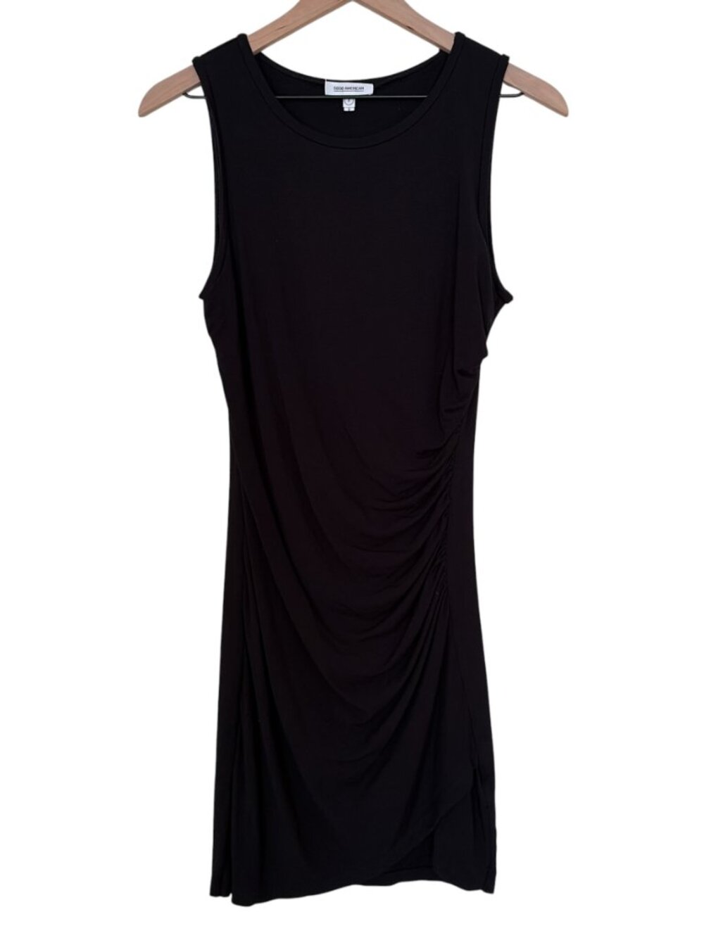 Good American Black Ruched Side Stretch Tank Mini Dress - Picture 2 of 6